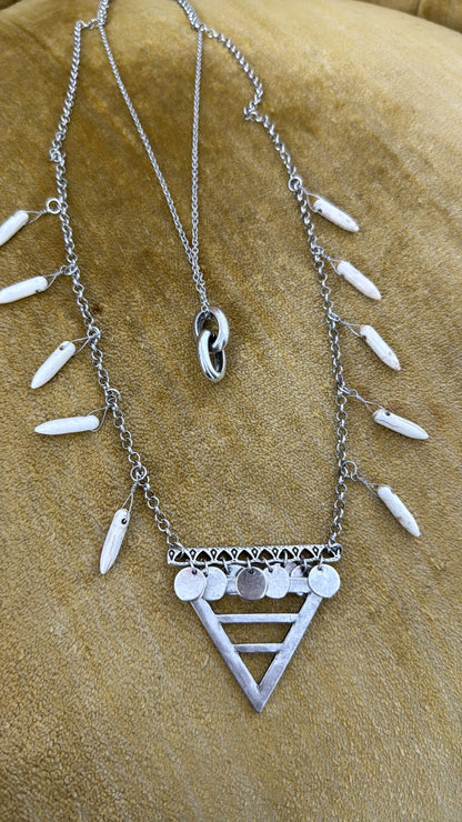 Soul Seeker Coin Necklace, Silver