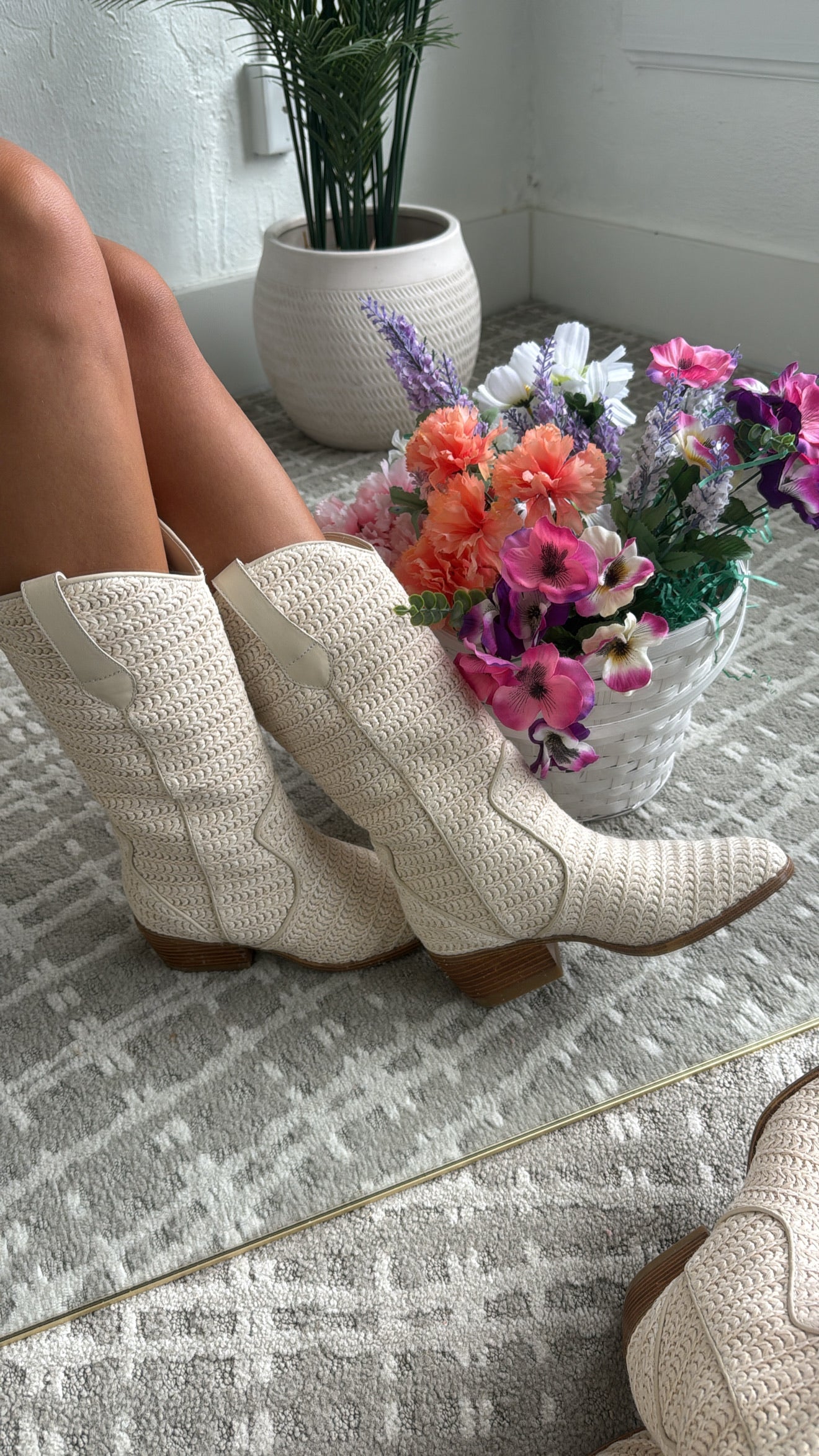 Sunkissed Wrangler Crochet Boot, Ivory
