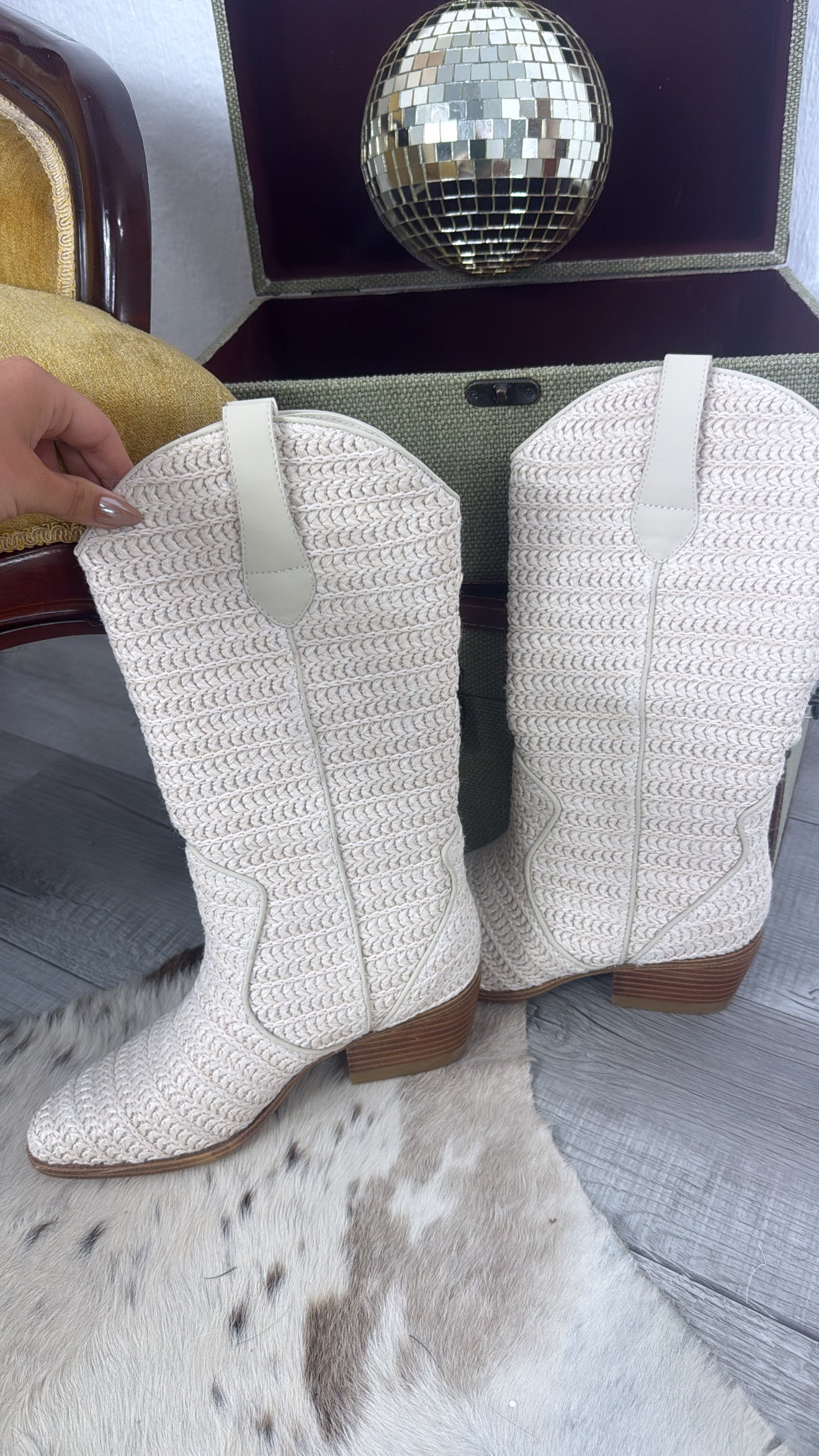 Sunkissed Wrangler Crochet Boot, Ivory
