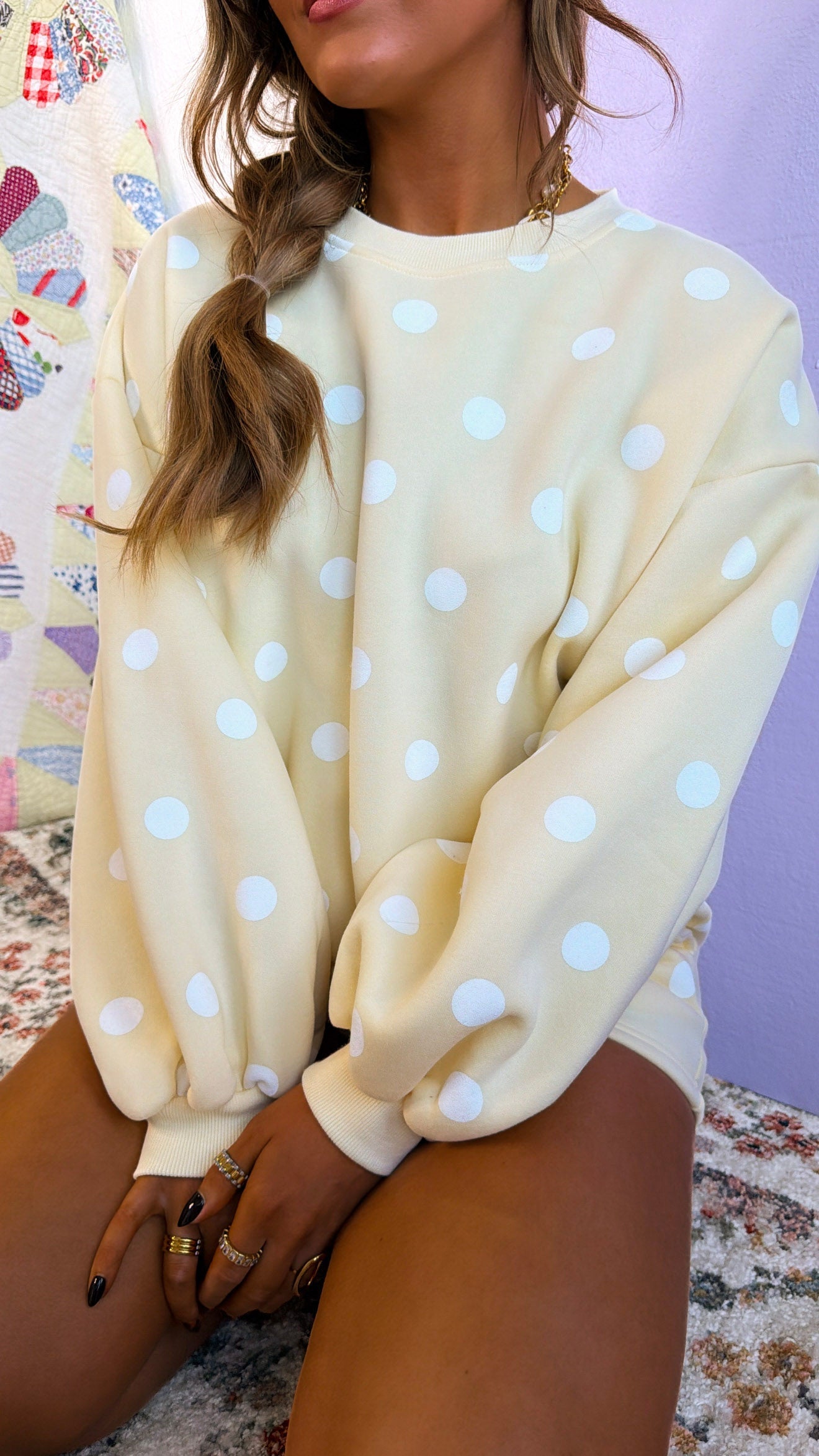 Set In Polka Dot Set, Yellow/ White