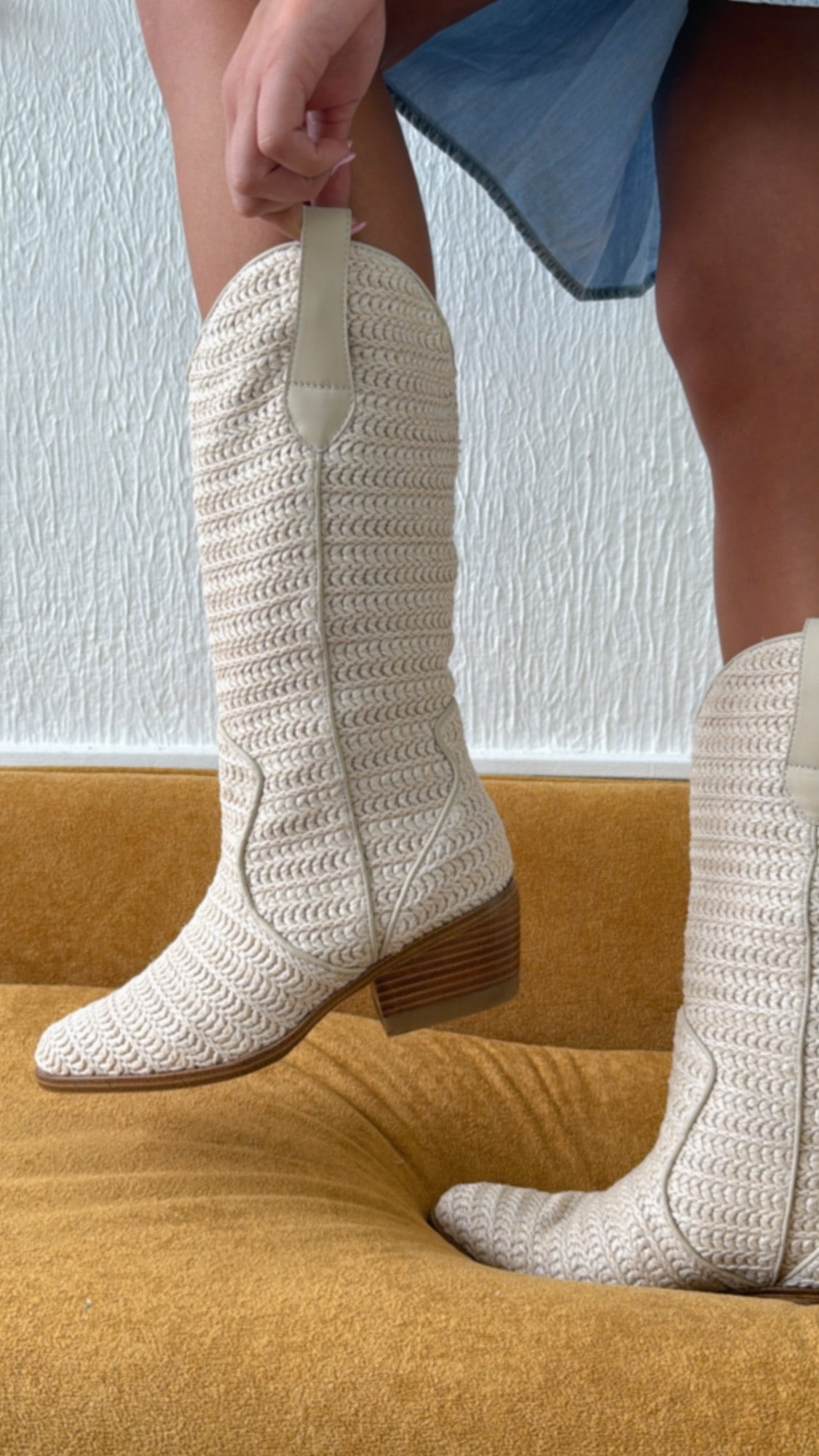 Sunkissed Wrangler Crochet Boot, Ivory