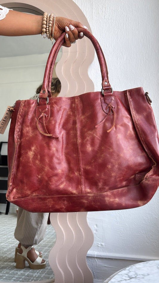 Rockaway Leather Tote, Cherry Laceuer Lux