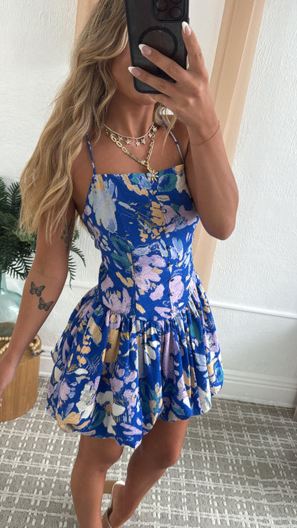 Seaberry Bubble Dress, Retro Blue