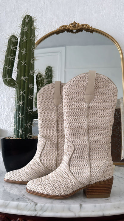 Sunkissed Wrangler Crochet Boot, Ivory