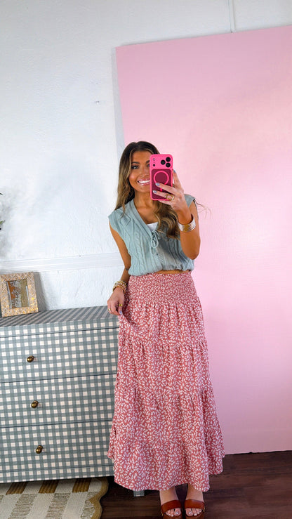 Scarlett Jo Midi Skirt, Ginger/ White