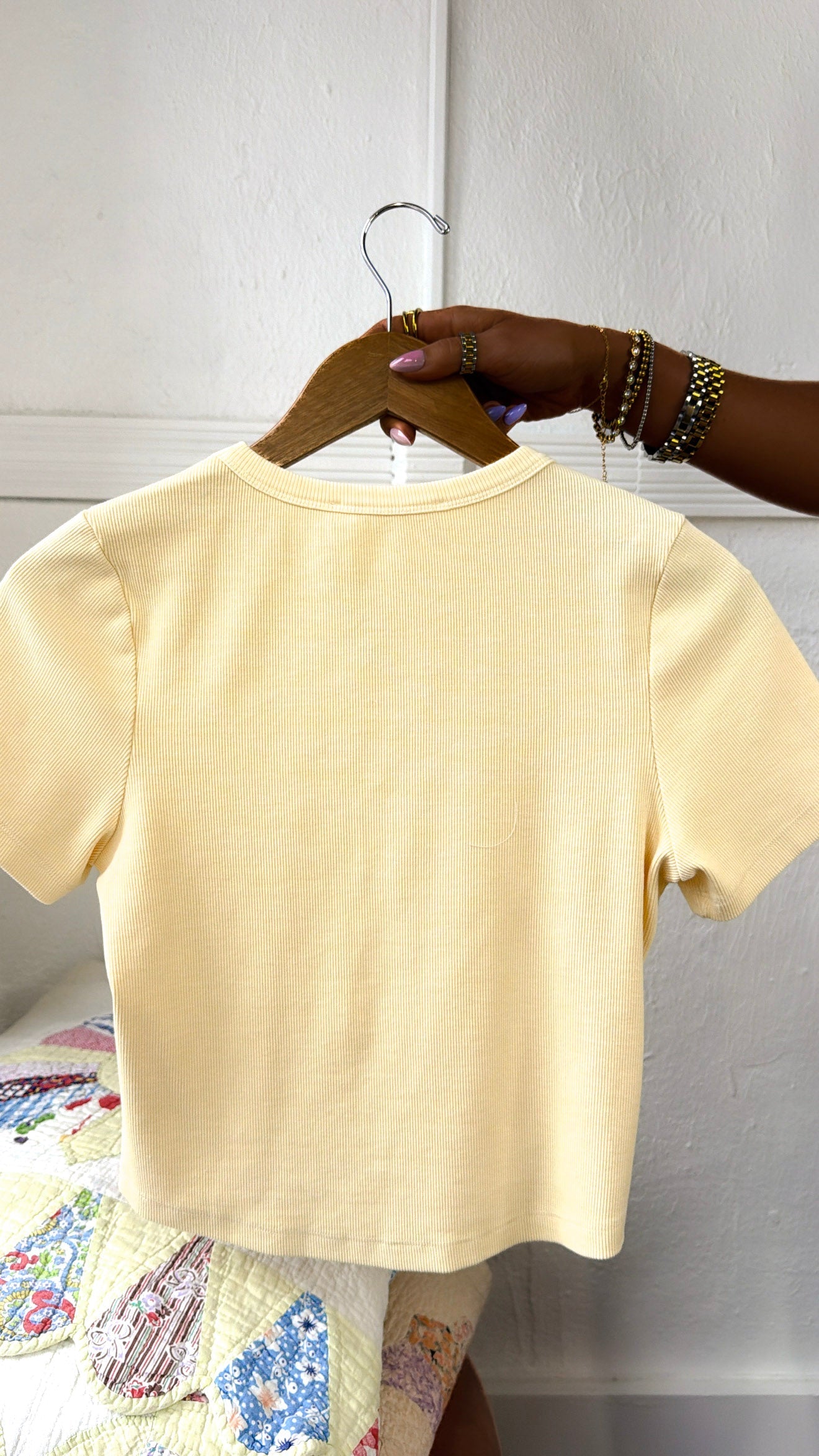 Simply Ribbed Cropped Tee, Lemonilla