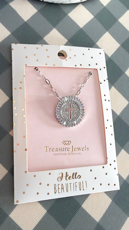 Treasure Jewels: Grace Cross Necklace Silver