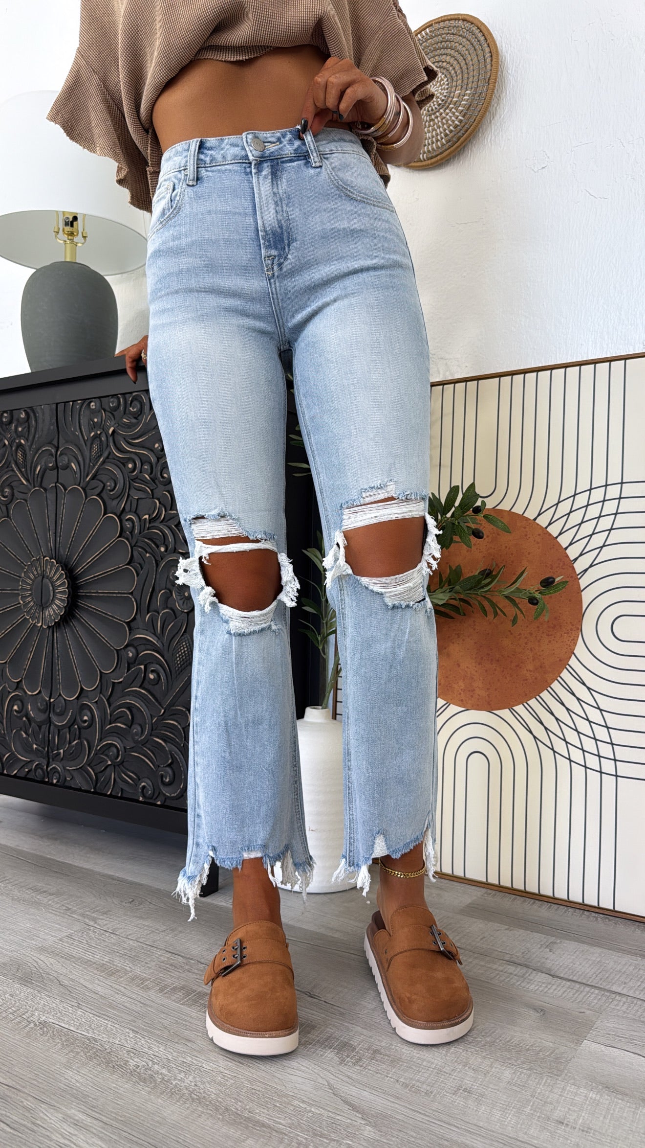 Stevie Straight Leg Jean, Light Wash RISEN