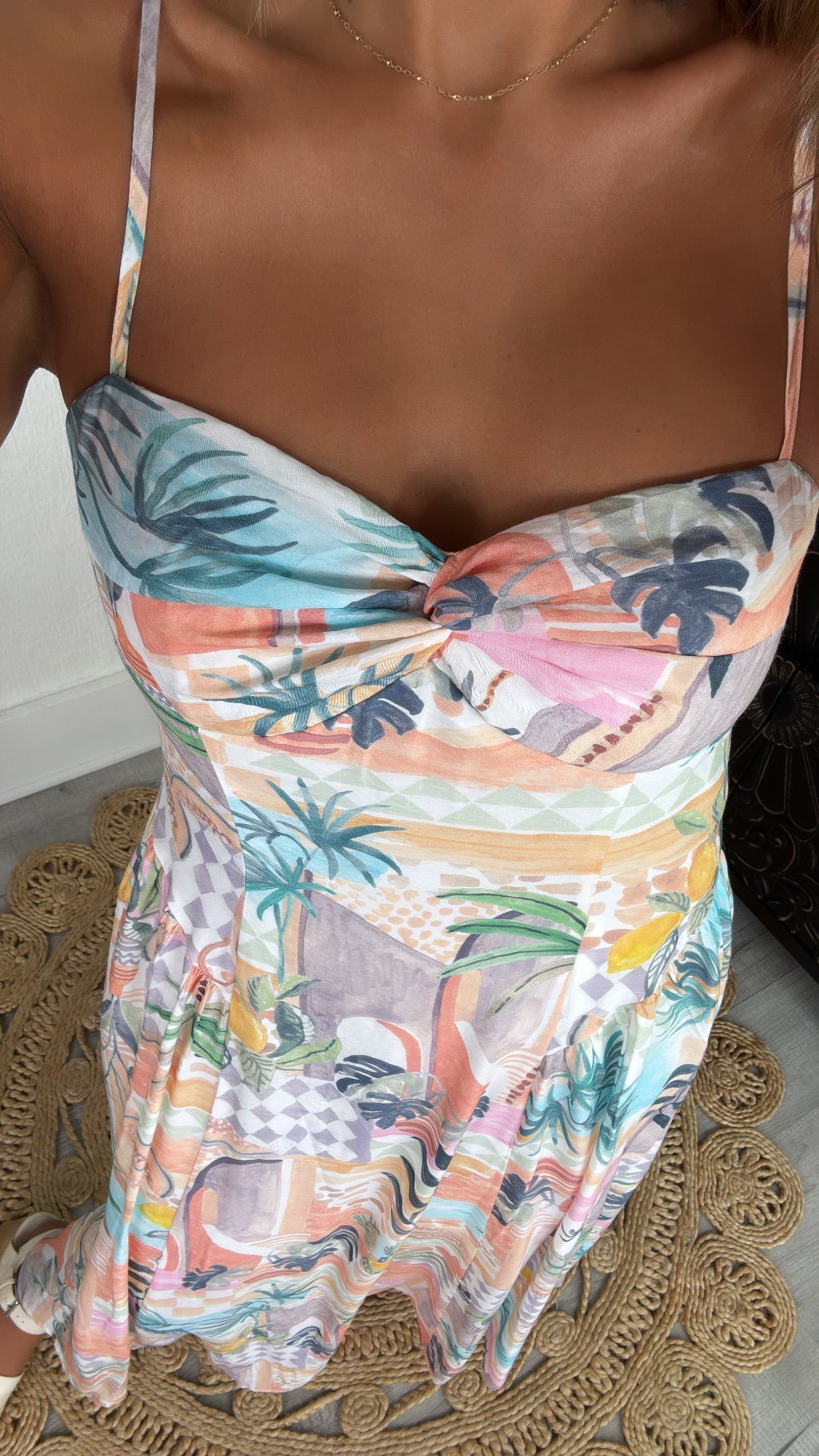 Tropical Springs Midi Dress, Soft Pink