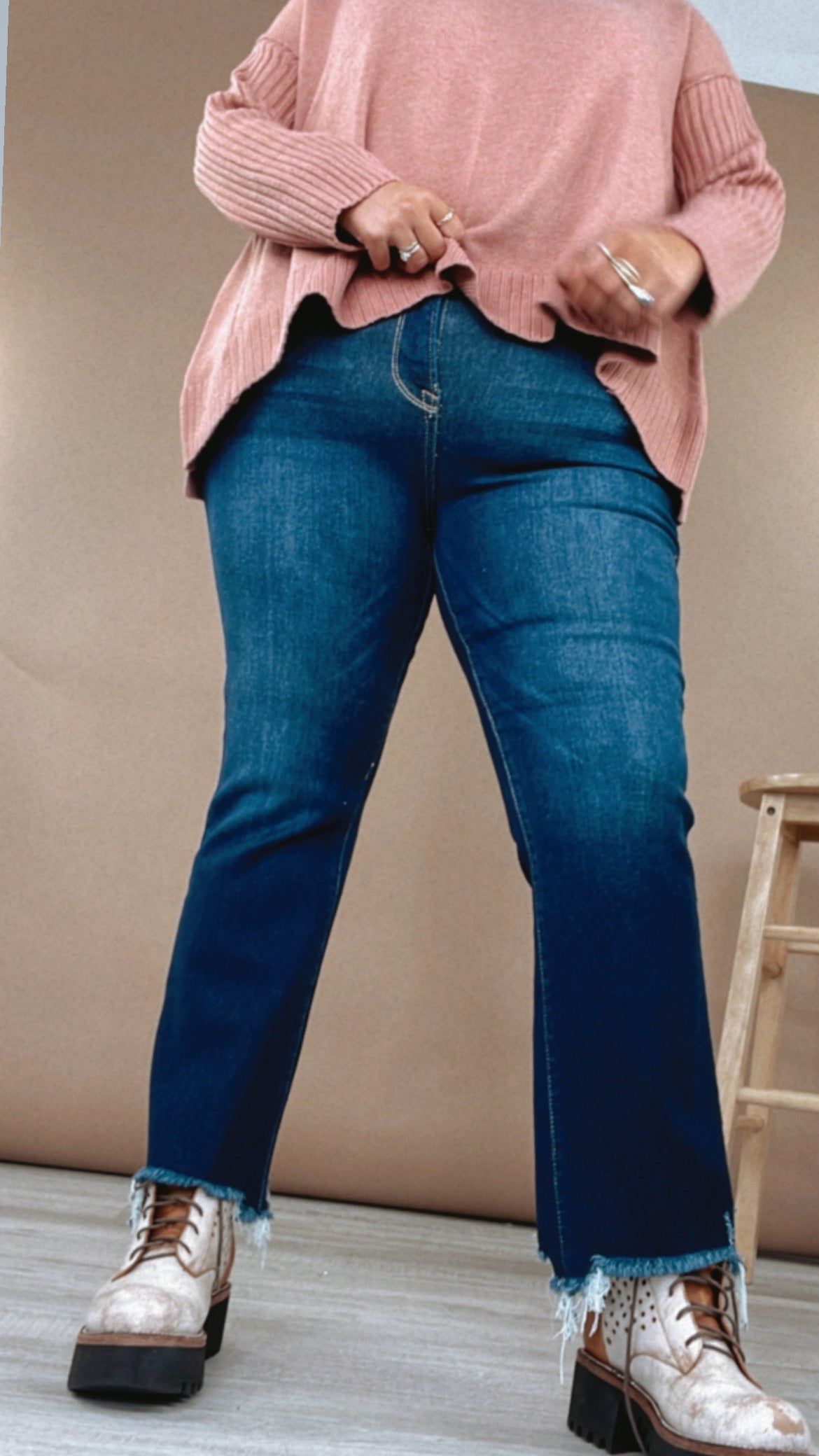 Tatum High Rise Straight Denim, Risen