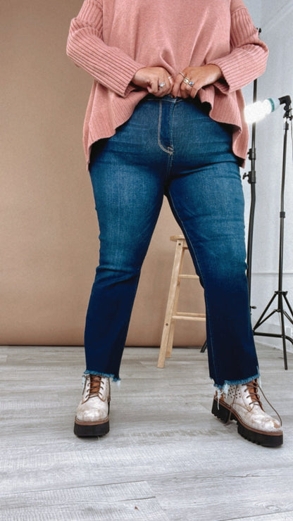 Tatum High Rise Straight Denim, Risen
