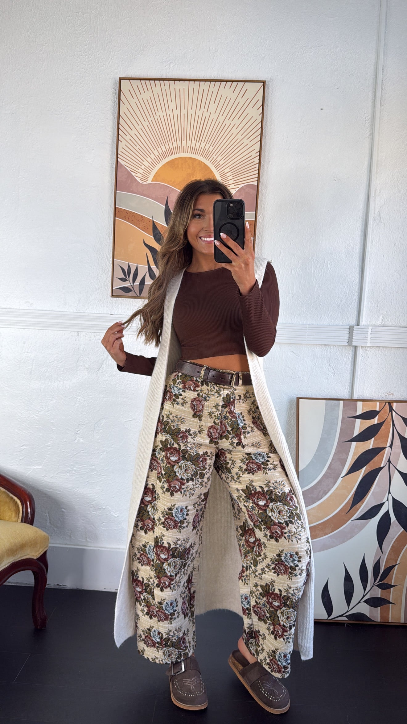 The Old Manor Tapestry Pant, Beige Mauve