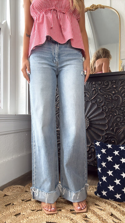Tyler High Rise Wide Leg Denim, VERVET