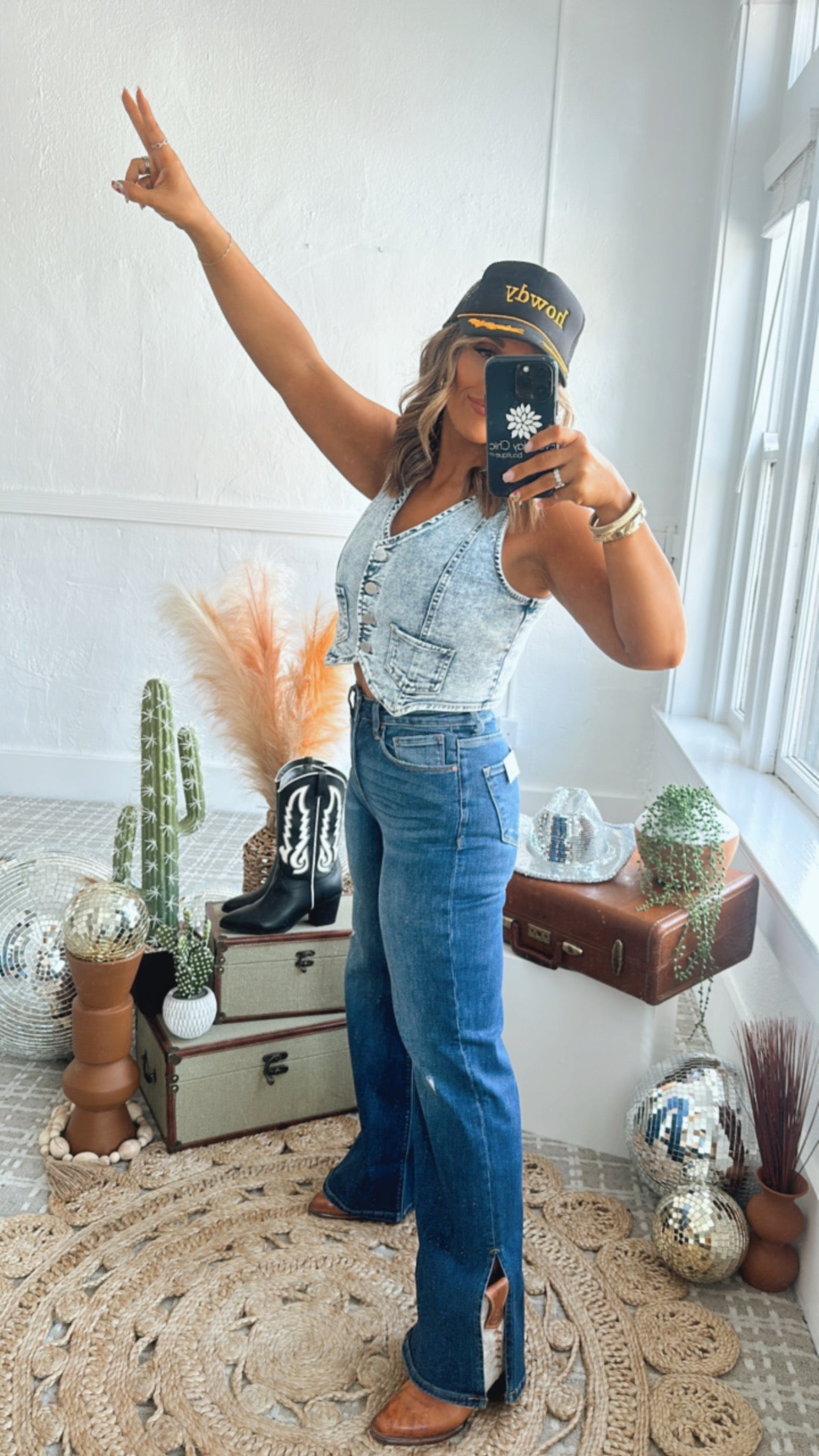 Stetson Vintage Side Slit Wide Leg Straight Leg Jeans, RISEN