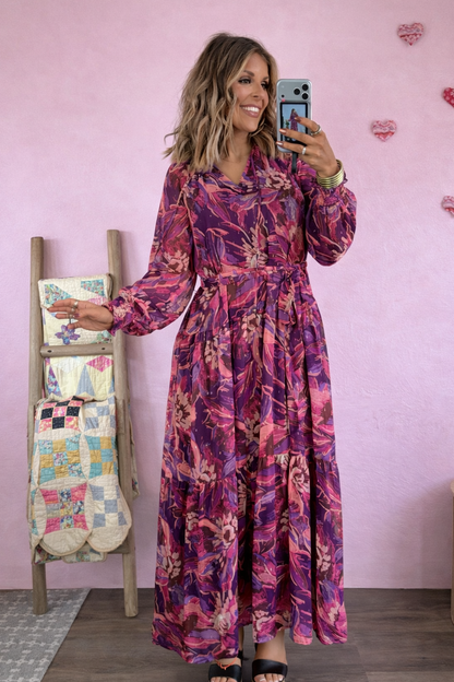Violet Dusks Maxi Dress, Purple Multi