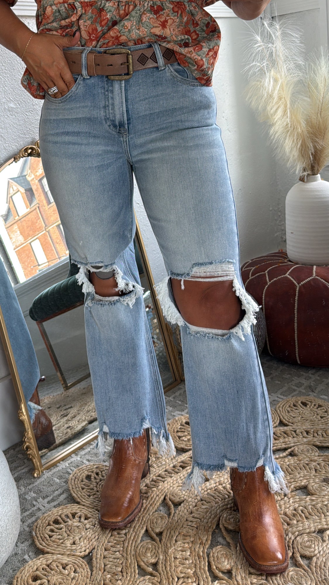 Stevie Straight Leg Jean, Light Wash RISEN