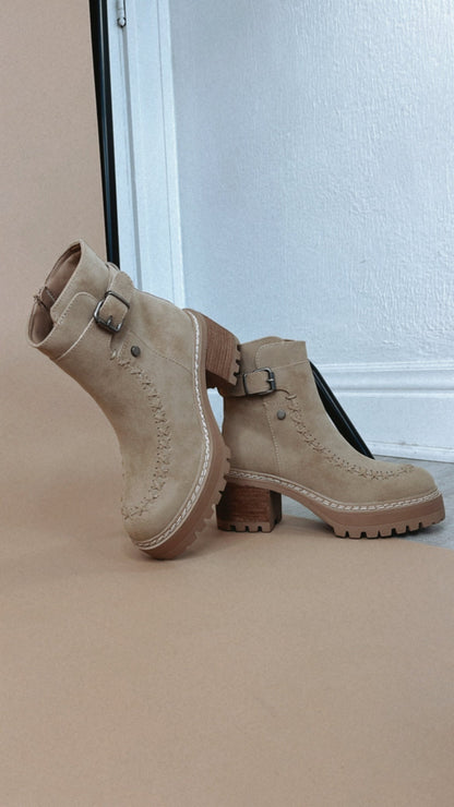 Ridge Platform Buckle Bootie, Sand