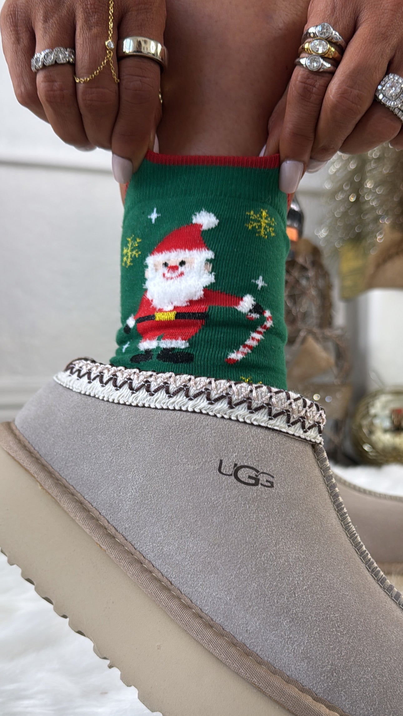 Santa Claus Sock, Green
