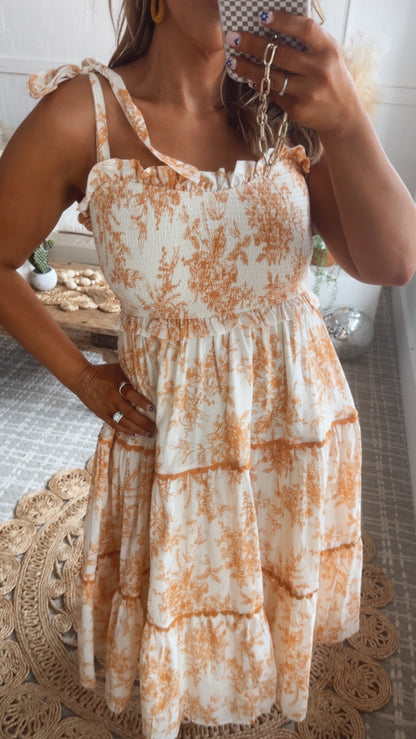 Wanderlust Lace Trim Floral Midi Dress