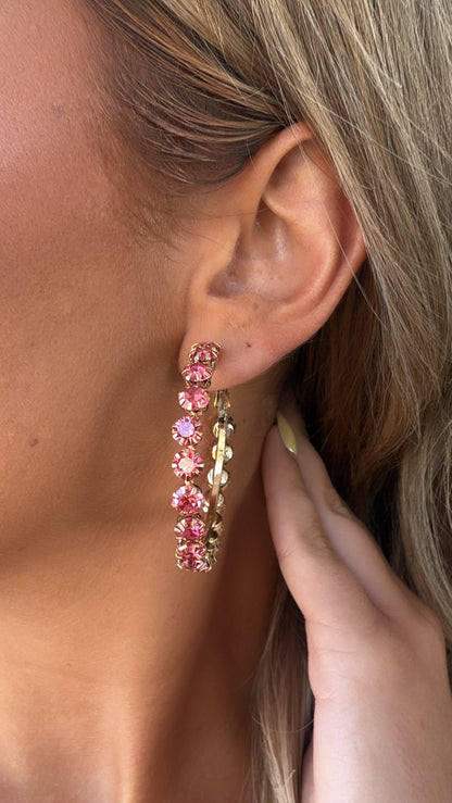 Treasure Jewels: Brilliant Pink Hoop Earring