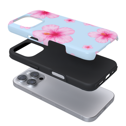 Tough Phone Case - Island Girl Baby Blue Hibiscus