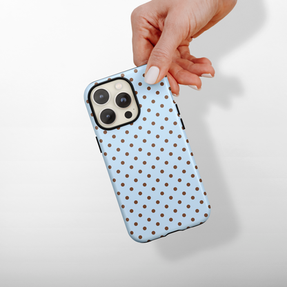 Tough Phone Case - Blue Polka Dot
