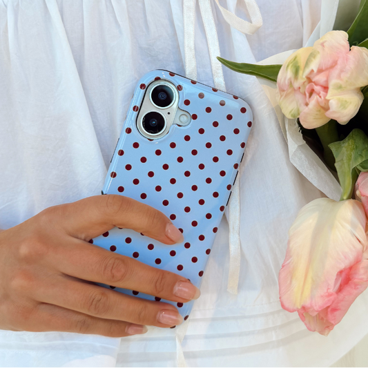 Tough Phone Case - Blue Polka Dot