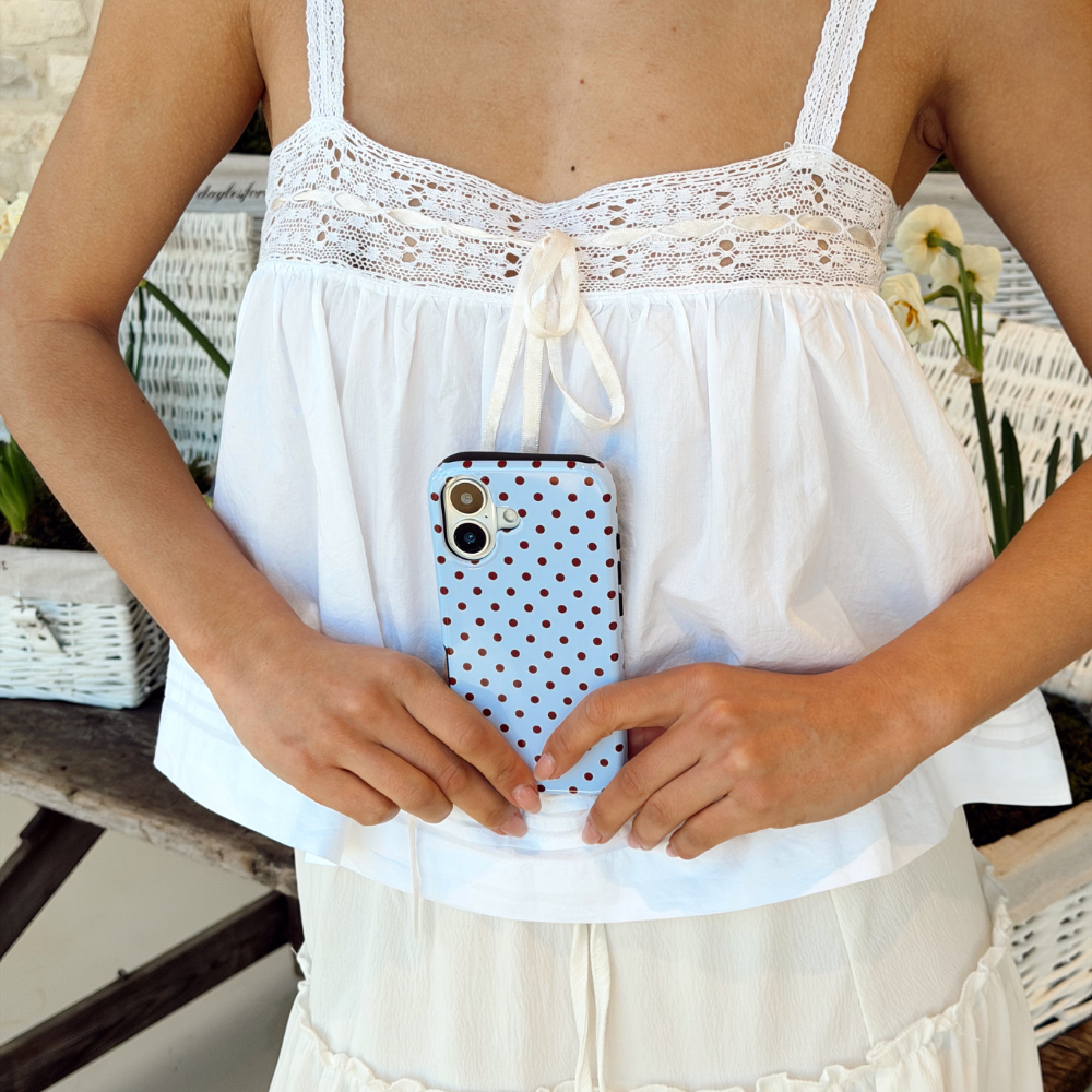 Tough Phone Case - Blue Polka Dot
