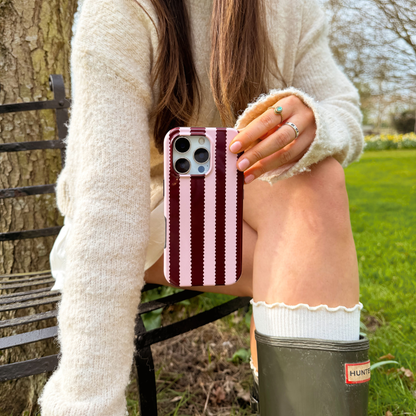 Tough Phone Case - Blushberry Scallop Stripes