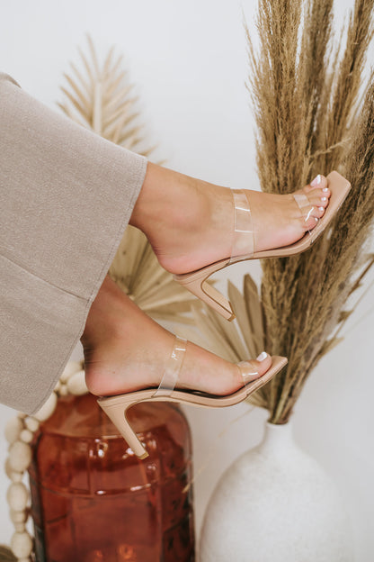 She's A Queen Clear Square Toe Heel, Clear