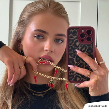 Burgundy Leopard Phone Case