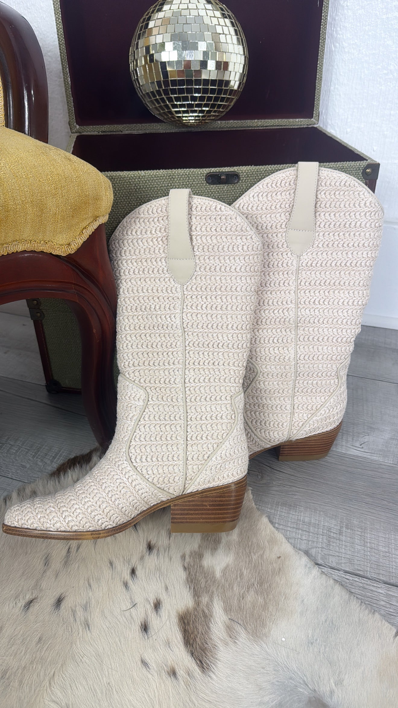 Sunkissed Wrangler Crochet Boot, Ivory