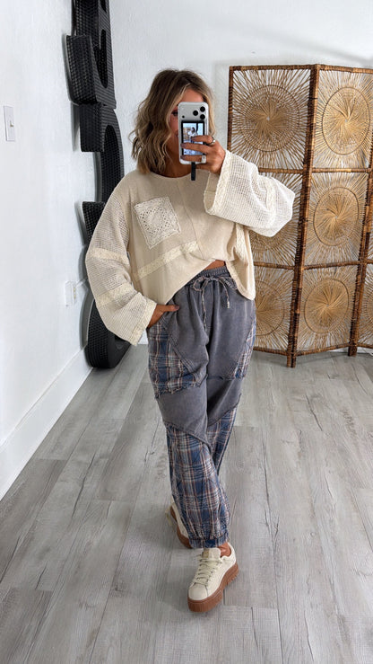 Tulip Trail Plaid Pant, Navy