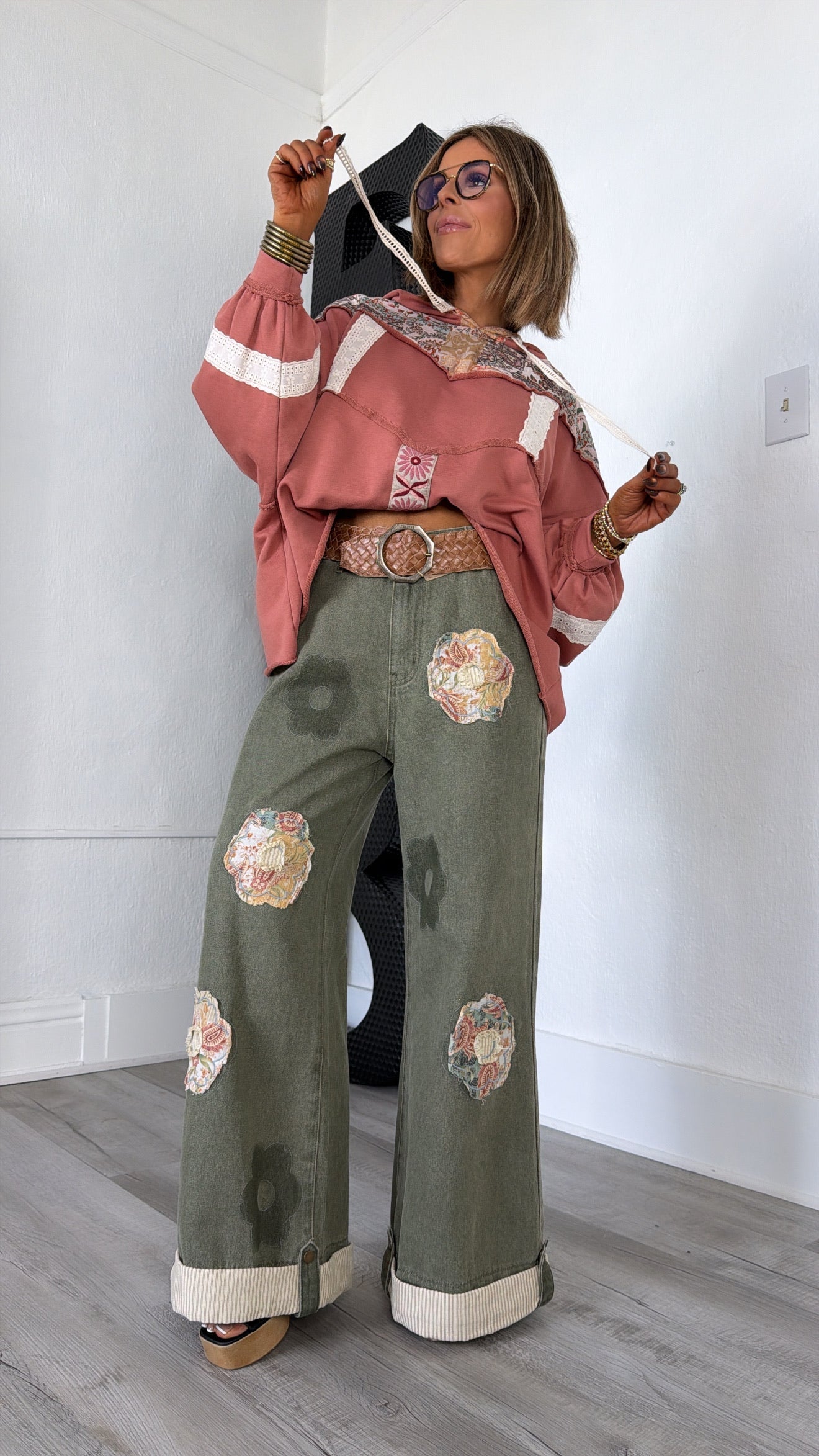 Sugar Stitch Hooded Sweater, Ginger