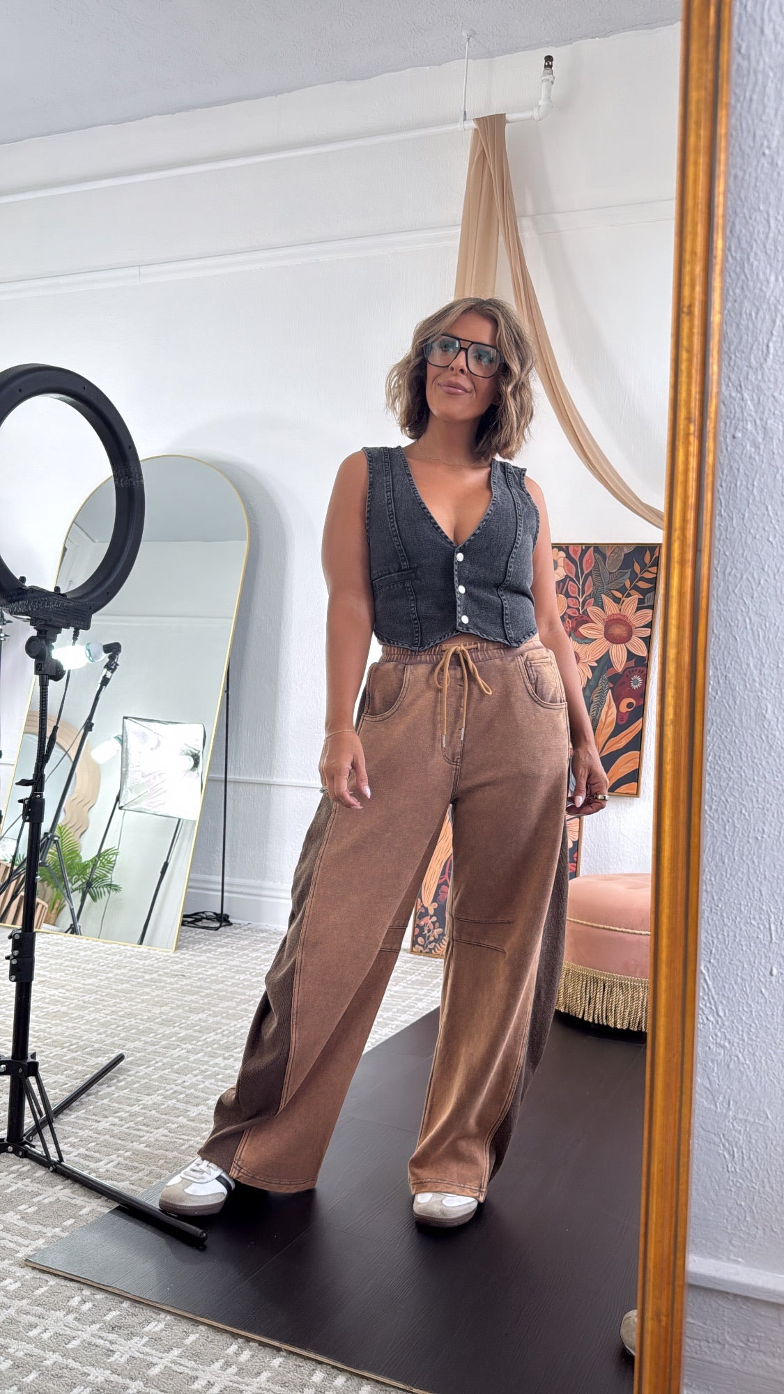 Trend Setter Barrel Leg Sweatpant, Brown