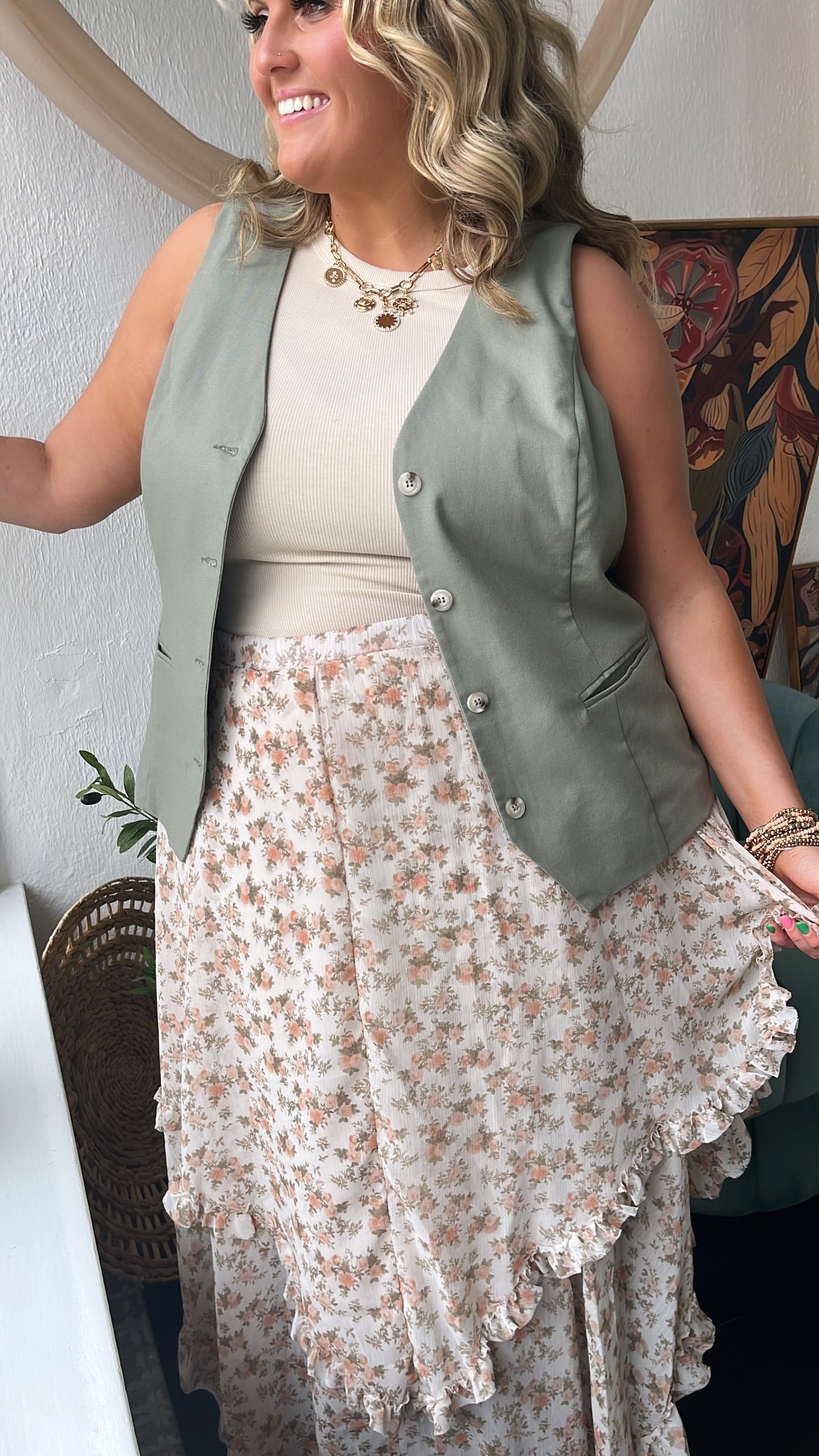 Sunstone Layers Vest, Lt. Olive