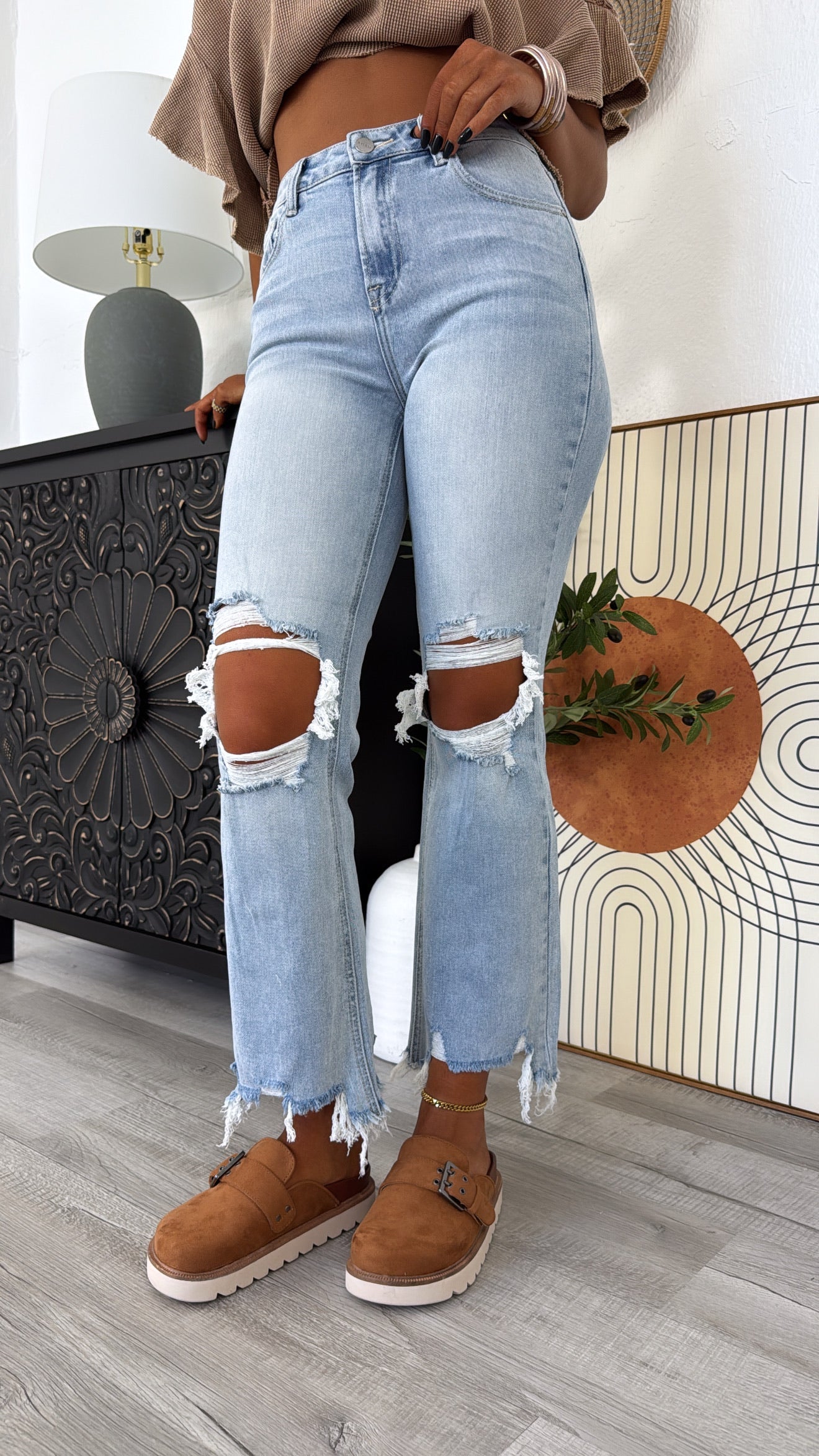 Stevie Straight Leg Jean, Light Wash RISEN