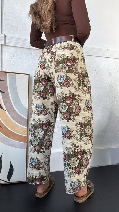 The Old Manor Tapestry Pant, Beige Mauve