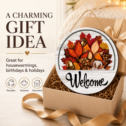 16-Piece Interchangeable Welcome Door Sign – Create a New Look for Every Season