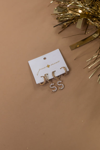 Set Of 2 Initial Crystal Huggie