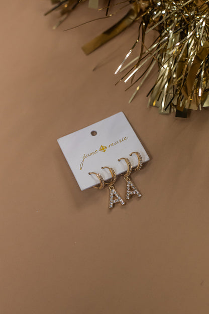 Set Of 2 Initial Crystal Huggie
