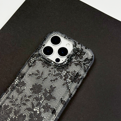 Clear Phone Case - Black Lace