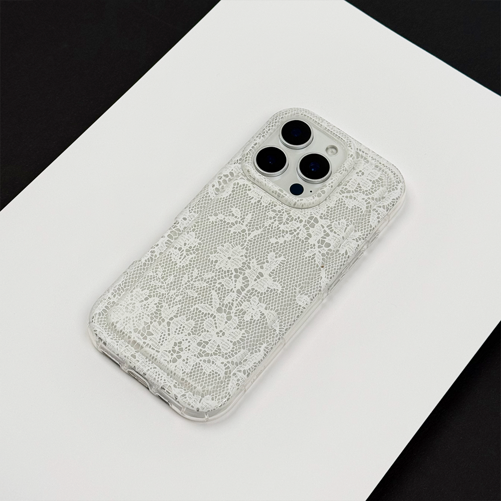 Clear Phone Case - White Lace