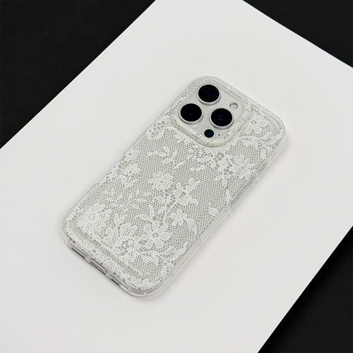 Clear Phone Case - White Lace