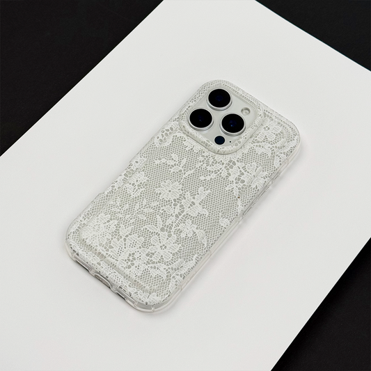 Clear Phone Case - White Lace