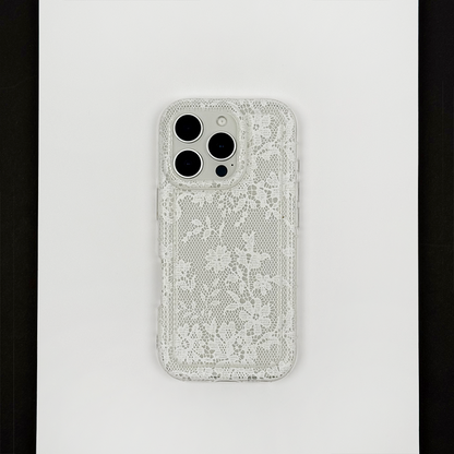 Clear Phone Case - White Lace