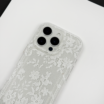 Clear Phone Case - White Lace