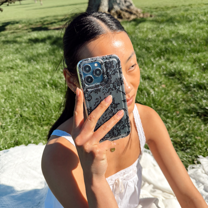 Clear Phone Case - Black Lace