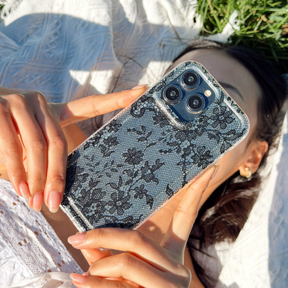 Clear Phone Case - Black Lace