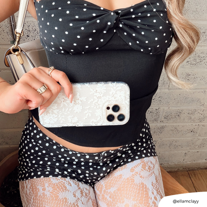Clear Phone Case - White Lace